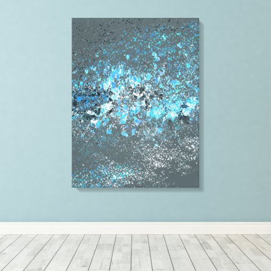 Impression Stretched.canvas en bleu et vert. (Insitu (Plancher de Bois))