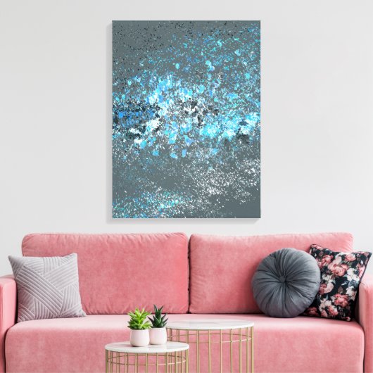 Impression Stretched.canvas en bleu et vert. (Insitu(Salon))