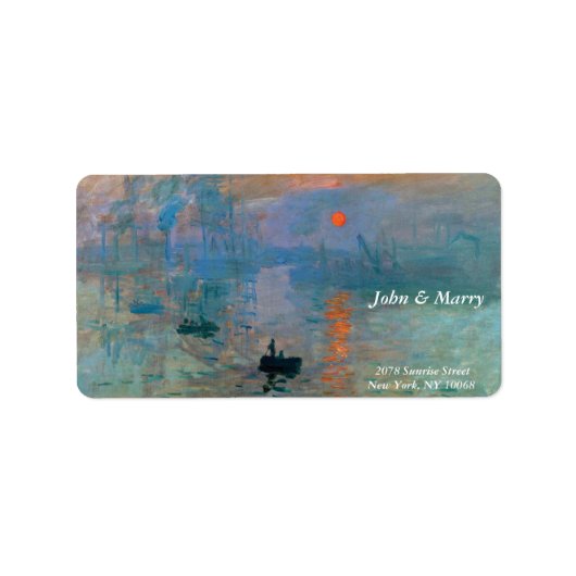 Impression Sunrise door Claude Monet Etiket (Voorkant)