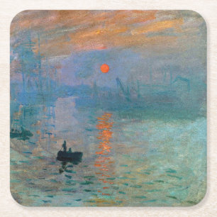 Impression Sunrise door Claude Monet Vierkante Kartonnen Onderzetter