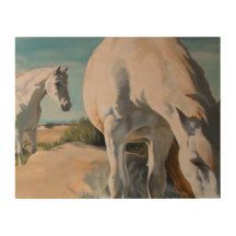 Chevaux blancs sur la plage