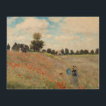 Impression Sur Bois Claude Monet - Champ de pavot<br><div class="desc">Poppy Field / Poppies sauvages,  près d'Argenteuil / Les Coquelicots - Claude Monet en 1873</div>