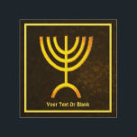 Impression Sur Bois Flamme de Menorah<br><div class="desc">Un rendu numérique brun et or de la menorah juive à sept branches (hébreu : מְ נ וֹ רָ ‎). Ajoutez votre propre texte. La menorah à sept branches, utilisée dans le sanctuaire portatif mis en place par Moïse dans le désert et plus tard dans le Temple de Jérusalem, est...</div>