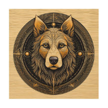 Golden Guardian : L'art tribal Wolf Wood