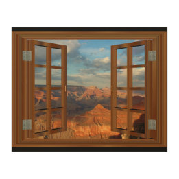 Impression Sur Bois Grand Canyon Fake Faux Window View USA