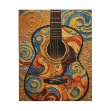 Guitare acoustique - style Van Gogh