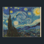 Impression Sur Bois La nuit étoilée (1889) par Vincent Van Gogh<br><div class="desc">Célèbres peintres de tous les temps</div>