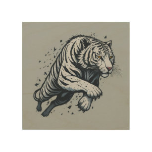 Impression Sur Bois La réflexion d'un tigre