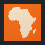 Impression Sur Bois L'Afrique Audacieuse de la Tangerine<br><div class="desc">Plan de l'Afrique avec des couleurs contrastées dans la palette "Safari" d'Emporio Moffa inspirée par l'audacieuse aventure et la nature sauvage du continent.</div>