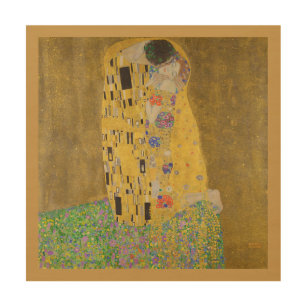Impression Sur Bois Les amoureux embrasser Embrace par Gustav Klimt