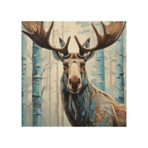 Majestic Moose Head design avec bleu clair