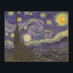 Impression Sur Bois Nuit étoilée par Vincent van Gogh<br><div class="desc">Starry Night by Vincent van Gogh est un post impressionnisme d'art vintage paysage de paysages avec vue sur Saint Rémy, France depuis l'asile de van Gogh. Le ciel nocturne tourbillonne de nuages avec une lune brillante et des étoiles brillantes au-dessus du village pittoresque. Starry Night est probablement le tableau le...</div>