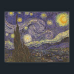 Impression Sur Bois Nuit étoilée par Vincent van Gogh<br><div class="desc">Starry Night by Vincent van Gogh est un post impressionnisme d'art vintage paysage de paysages avec vue sur Saint Rémy, France depuis l'asile de van Gogh. Le ciel nocturne tourbillonne de nuages avec une lune brillante et des étoiles brillantes au-dessus du village pittoresque. Starry Night est probablement le tableau le...</div>