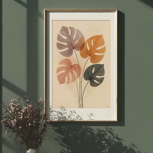 Impression sur papier aquarelle Monstera Harmony a