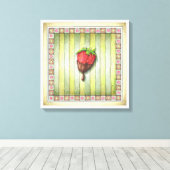 Impression sur toile 18"x18" FRAISE RECouverte DE (Insitu (Plancher de Bois))