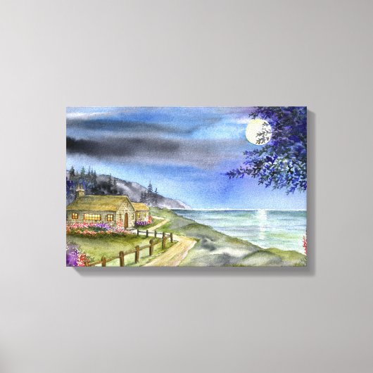 Impression sur toile À la lumière de la lune argen (Recto)