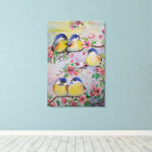 Impression sur toile à l'aquarelle Beaux moineaux (Insitu (Plancher de Bois))