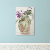 Impression sur toile à l'aquarelle de Primevère du (Insitu (Plancher de Bois))