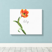 Impression sur toile à l'aquarelle de tulipe orang (Insitu (Plancher de Bois))