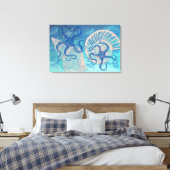 Impression sur toile Abstract Deep Blue Sea 36"x24 (Insitu(Chambre))