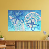 Impression sur toile Abstract Deep Blue Sea 36"x24 (Insitu(Salon))