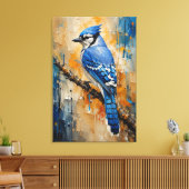 Impression sur toile abstraite de Geai bleu majest (Insitu(Salon))