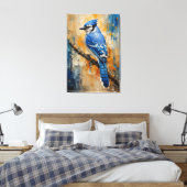 Impression sur toile abstraite de Geai bleu majest (Insitu(Chambre))