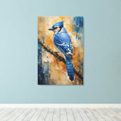 Impression sur toile abstraite de Geai bleu majest (Insitu (Plancher de Bois))