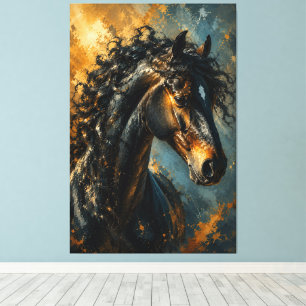 Impression sur toile abstraite de magnifique cheva