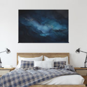 Impression sur toile abstraite Deep Tide Teal Gold (Insitu(Chambre))