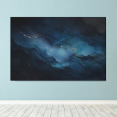 Impression sur toile abstraite Deep Tide Teal Gold (Insitu (Plancher de Bois))