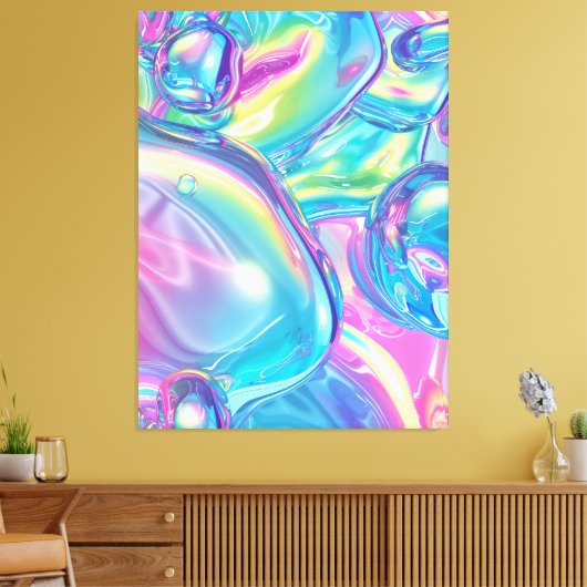 Impression sur toile abstraite en chrome liquide é (Insitu(Salon))