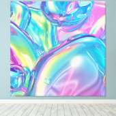 Impression sur toile abstraite en chrome liquide é (Insitu (Plancher de Bois))