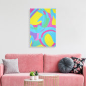 Impression sur toile abstraite jaune et turquoise (Insitu(Salon))