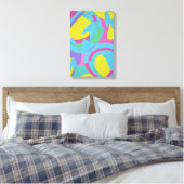 Impression sur toile abstraite jaune et turquoise (Insitu(Chambre))