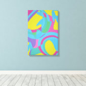 Impression sur toile abstraite jaune et turquoise (Insitu (Plancher de Bois))