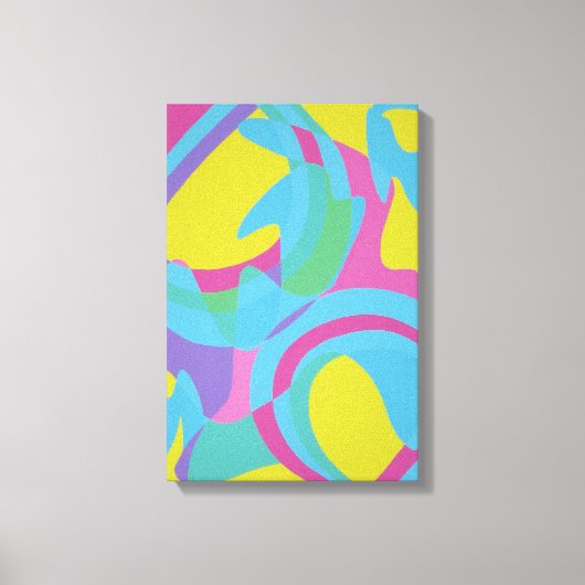 Impression sur toile abstraite jaune et turquoise (Recto)