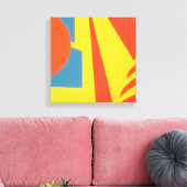 Impression sur toile abstraite Lemon Fire (Insitu(Salon))