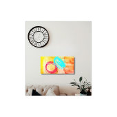 Impression sur toile abstraite moderne bleue rose