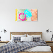Impression sur toile abstraite moderne bleue rose (Insitu(Chambre))
