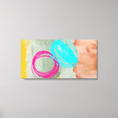 Impression sur toile abstraite moderne bleue rose (Recto)