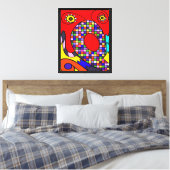 Impression sur toile abstraite rouge (Insitu(Chambre))