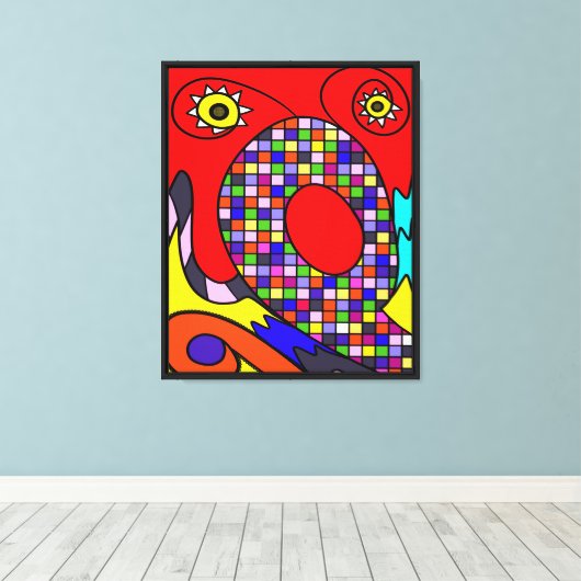 Impression sur toile abstraite rouge (Insitu (Plancher de Bois))