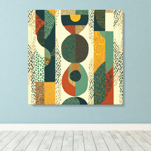 Impression sur toile abstraite sophistiquée étirée
