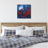Impression sur toile abstraite tourbillonnante rou (Insitu(Chambre))