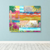 Impression sur toile abstraite tropicale étirée (Insitu (Plancher de Bois))