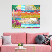 Impression sur toile abstraite tropicale étirée (Insitu(Salon))