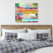 Impression sur toile abstraite tropicale étirée (Insitu(Chambre))