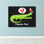 Impression sur toile Alligator amoureux (Insitu (Plancher de Bois))
