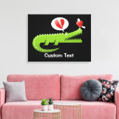 Impression sur toile Alligator amoureux (Insitu(Salon))